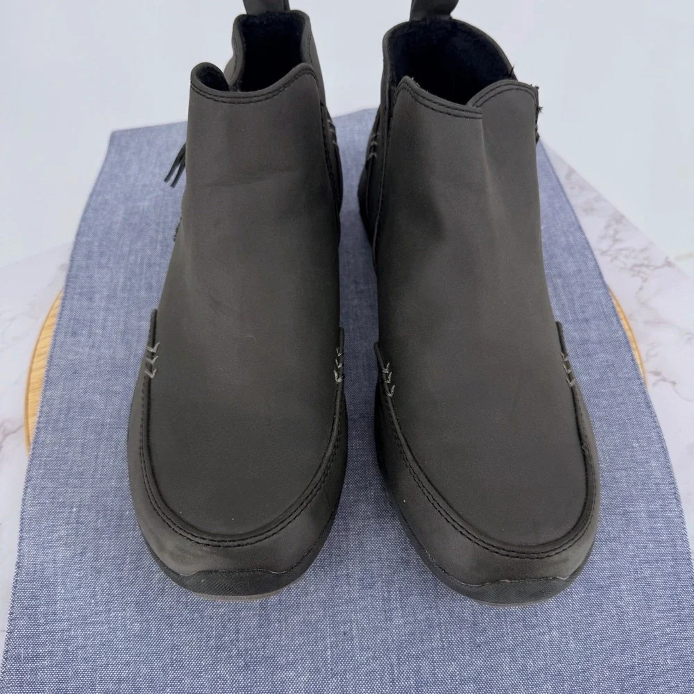 Skechers Reggae Fest Black Ankle Boots Memory Foam‎ 158386 Womens 10 Side Zip